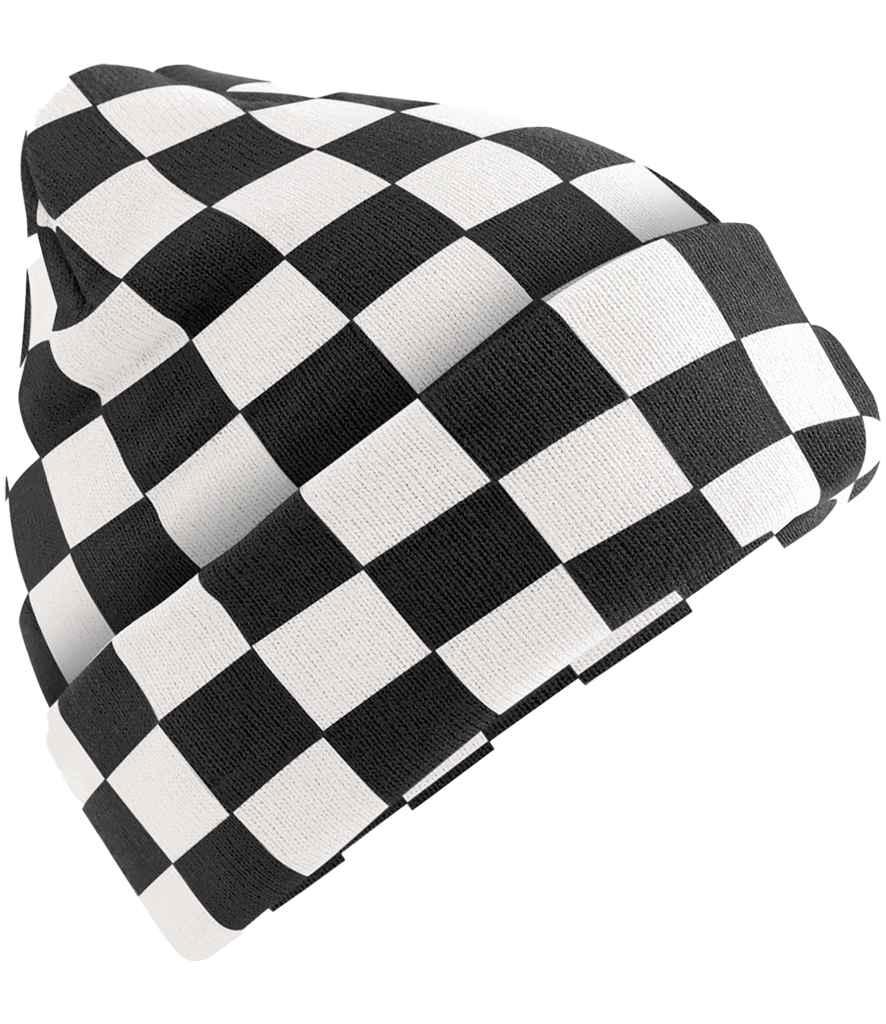 Beechfield Beechfield Checkerboard Beanie Black/Soft White