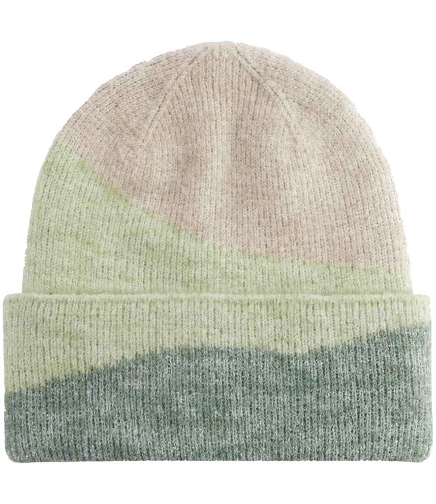 Beechfield Soft Wave Beanie in Almond/Pistachio/Dusty Green