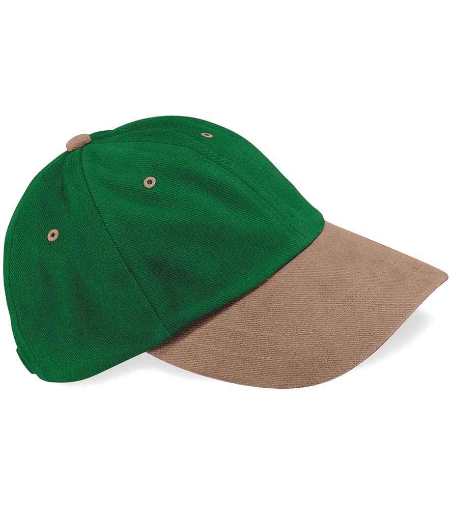 Beechfield Beechfield Heavy Brushed Low Profile Cap Forest Green/Taupe