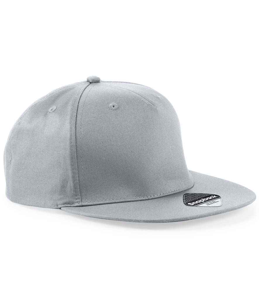 Beechfield Beechfield 5 Panel Snapback Rapper Cap Light Grey