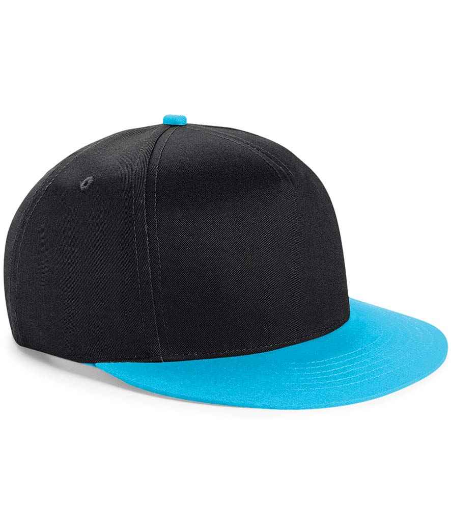 Beechfield Beechfield Youth Snapback Cap Black/Surf Blue
