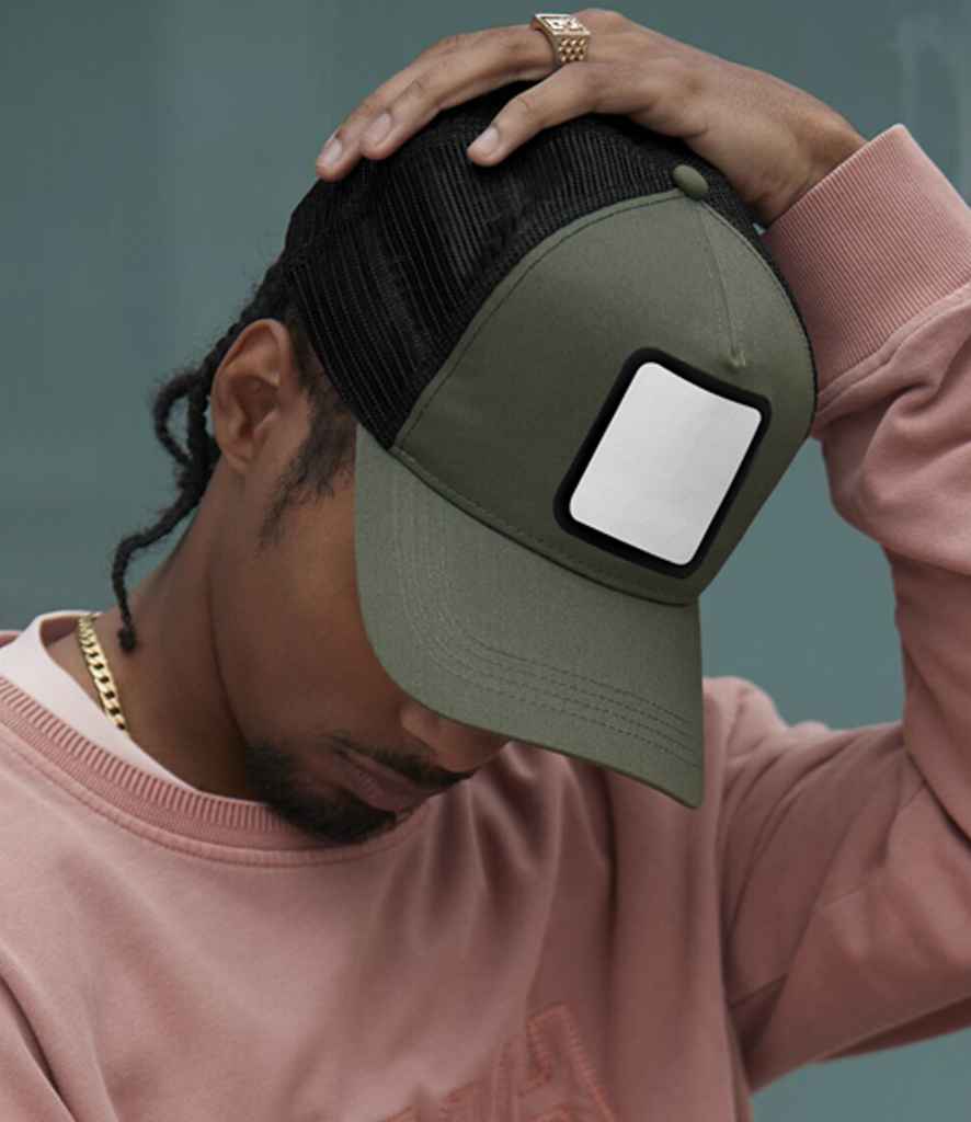 Beechfield Appliqué Patch 5 Panel Trucker Cap - model image