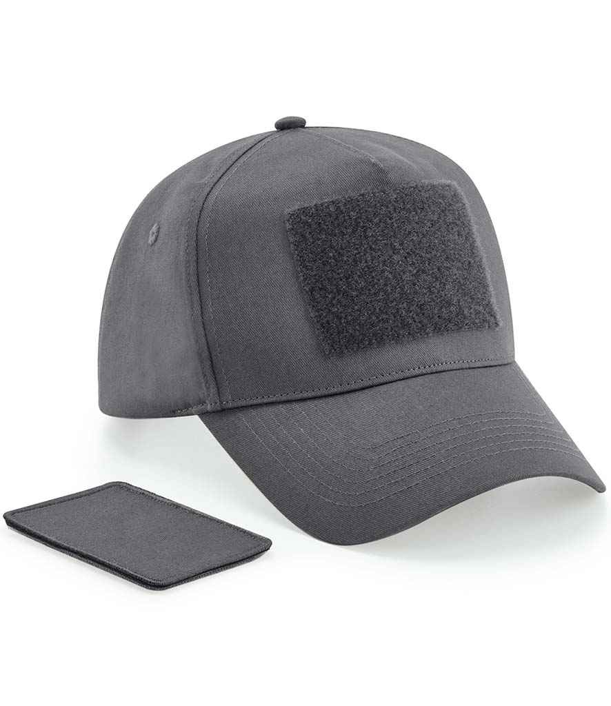 Beechfield Beechfield Removable Patch 5 Panel Cap Graphite Grey