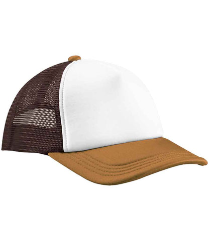 Beechfield Beechfield Retro 5 Panel Trucker Cap Chocolate/Dark Amber