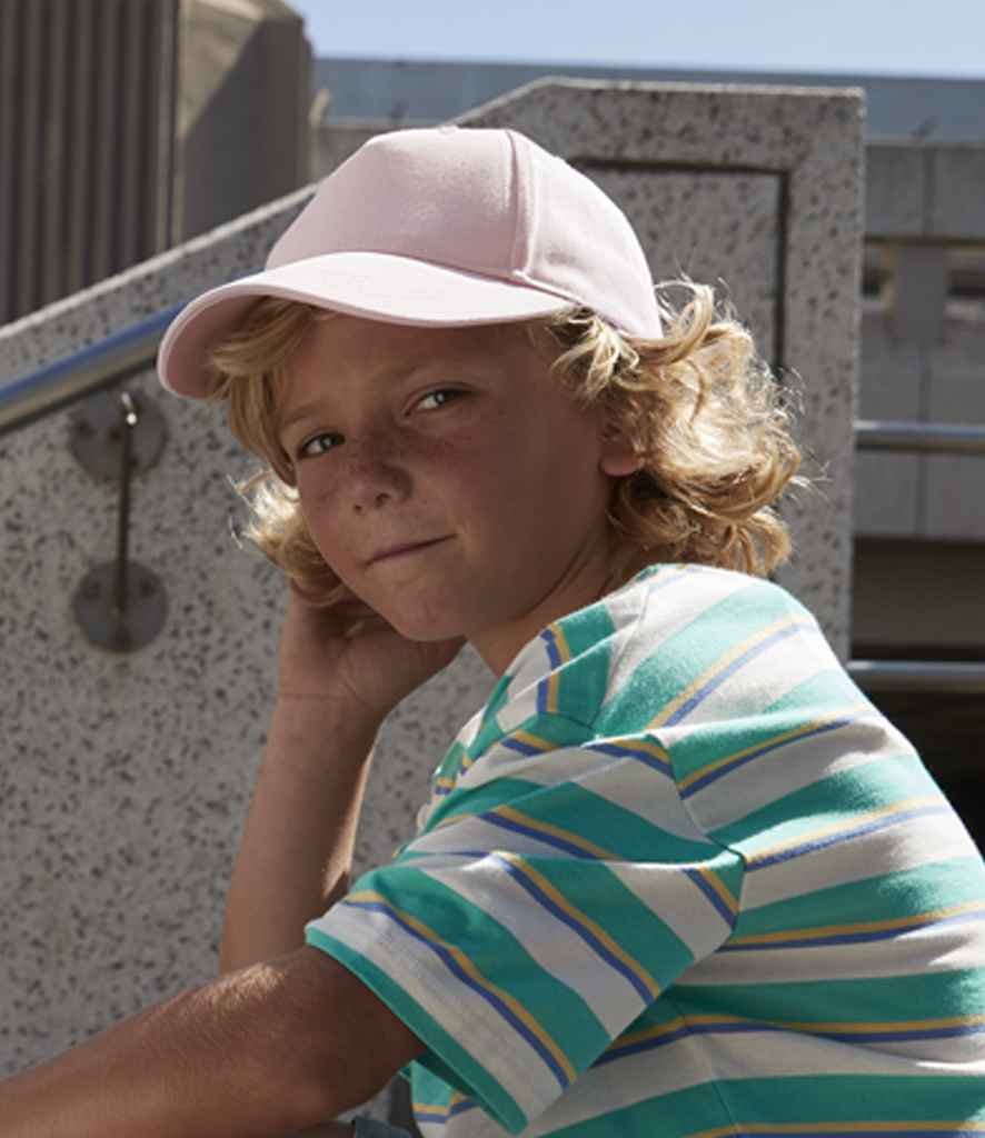 Beechfield Beechfield Kids Organic Cotton 5 Panel Cap Powder Pink