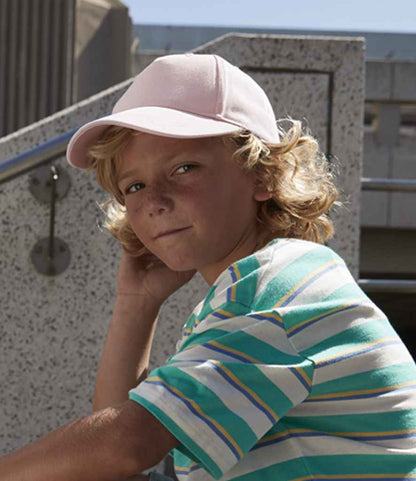 Beechfield Beechfield Kids Organic Cotton 5 Panel Cap Powder Pink