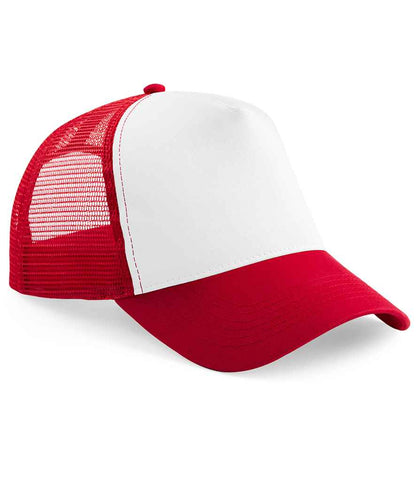 Beechfield Beechfield Kids Snapback Trucker Cap Classic Red/White