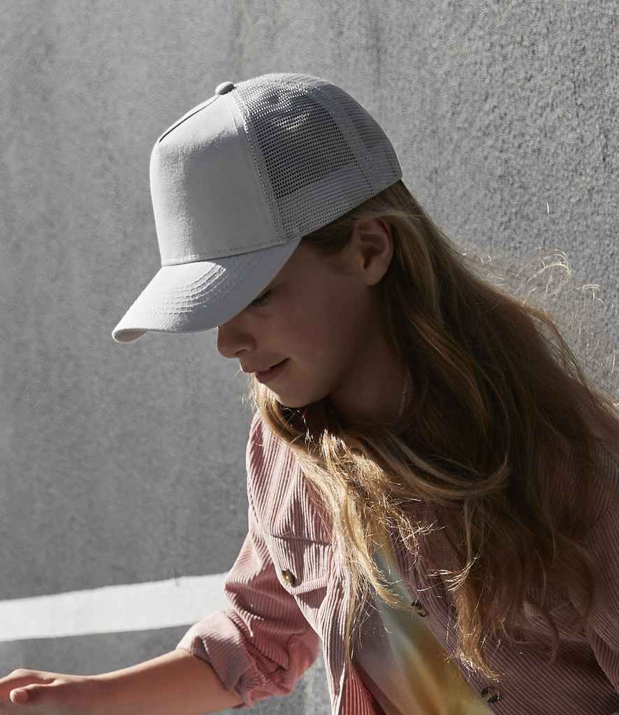 Beechfield Beechfield Kids Snapback Trucker Cap Light Grey/Light Grey