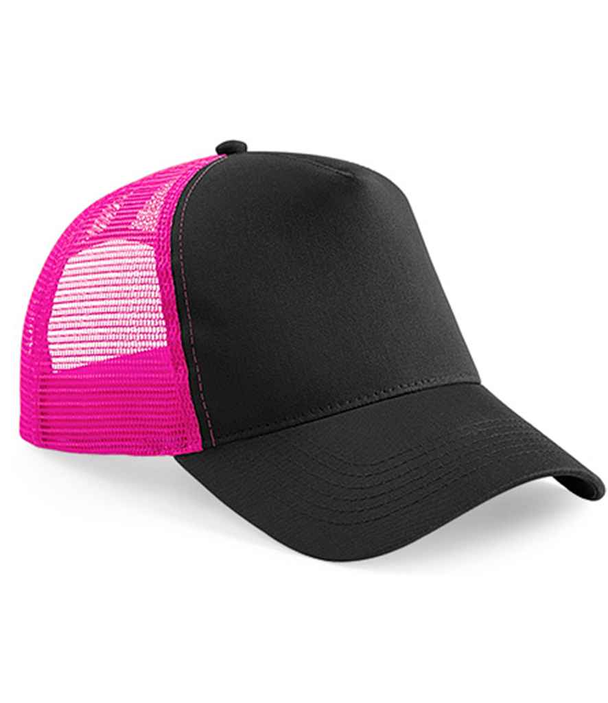 Beechfield Beechfield Snapback Trucker Cap Black/Fuchsia