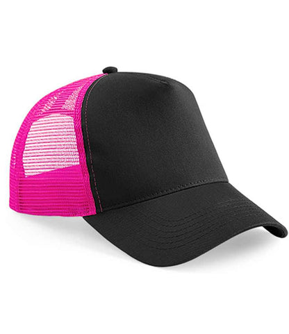Beechfield Beechfield Snapback Trucker Cap Black/Fuchsia