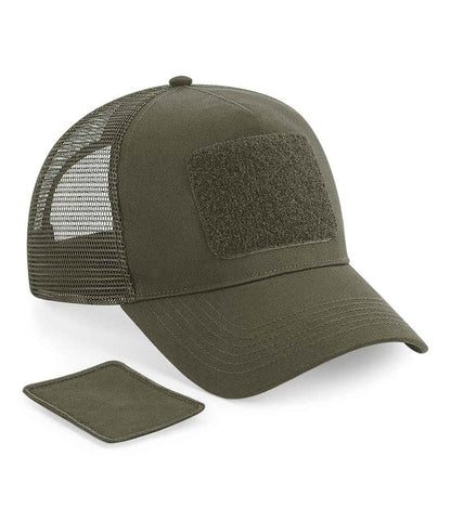 Beechfield Patch Snapback Trucker Cap in Military Green