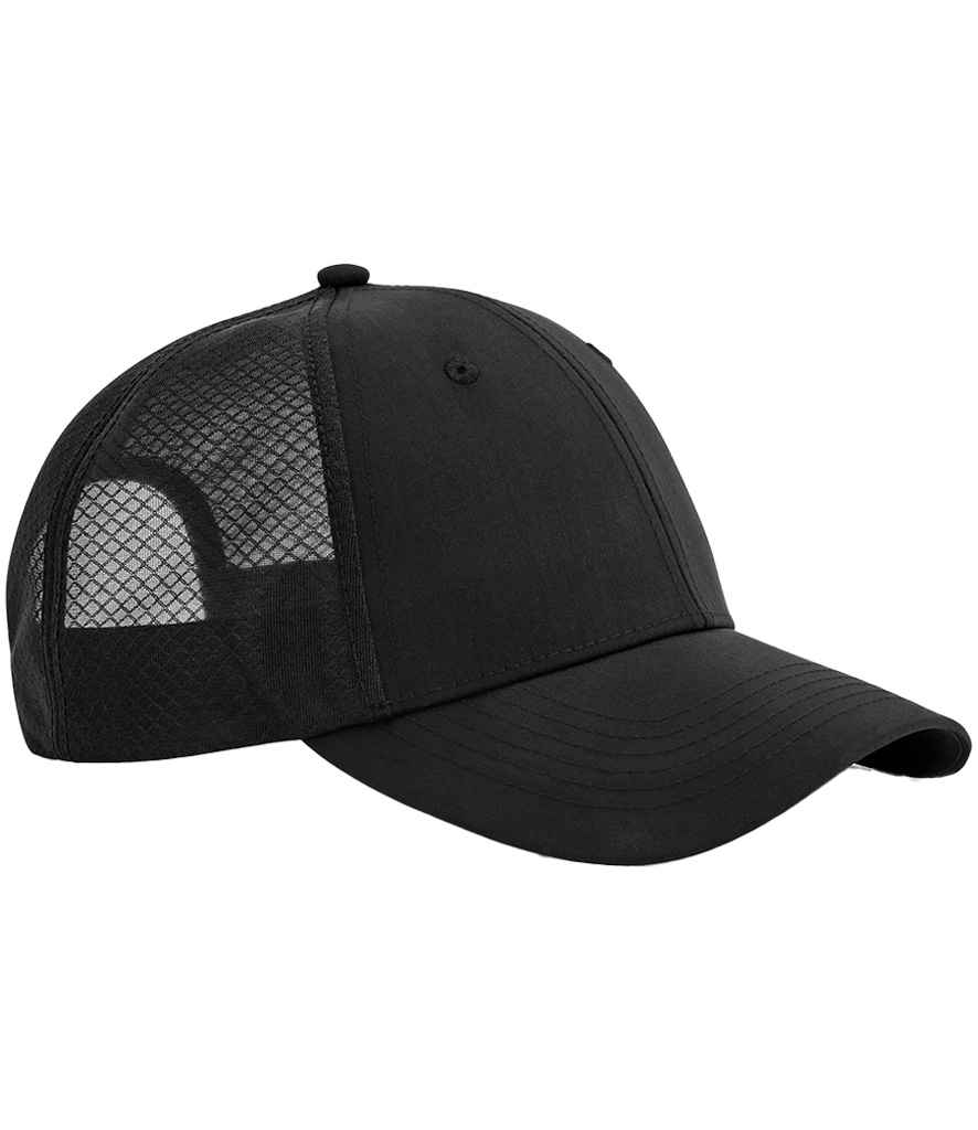 Beechfield Technical Mesh Trucker Cap in Black/Black