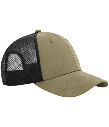 Beechfield Technical Mesh Trucker Cap in Desert Sand/Black