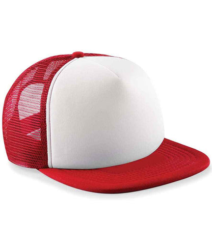 Beechfield Beechfield Kids Vintage Snapback Trucker Cap Classic Red/White