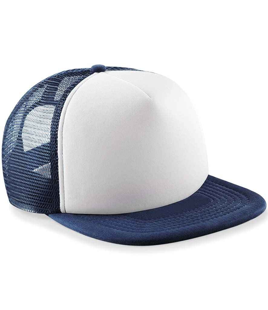 Beechfield Beechfield Kids Vintage Snapback Trucker Cap Navy/White