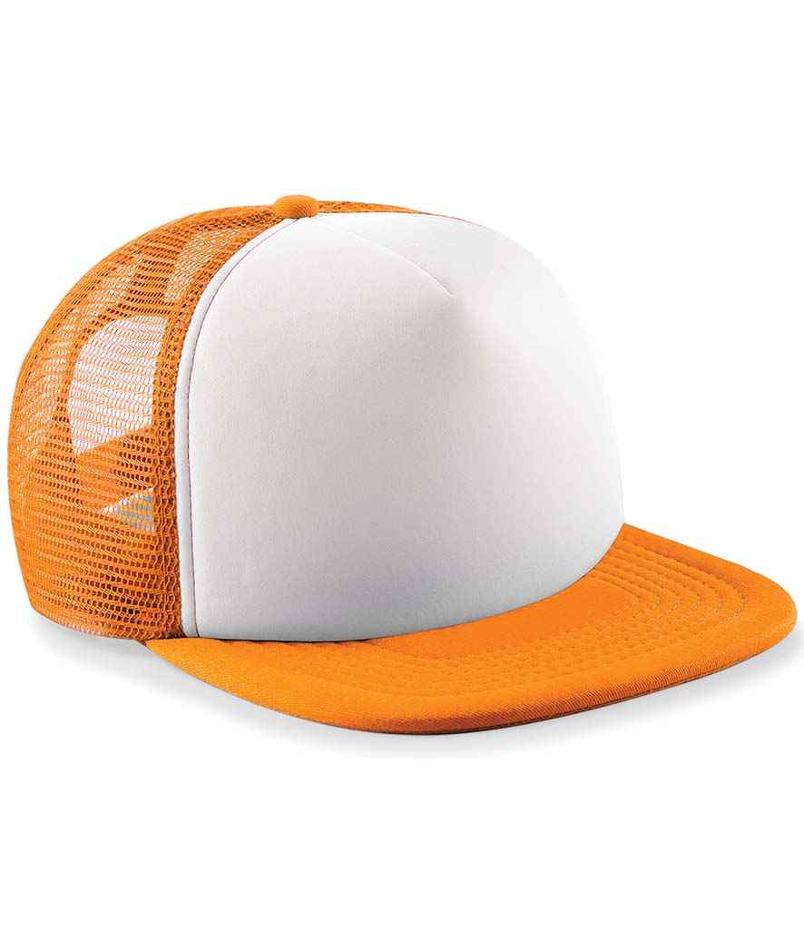 Beechfield Beechfield Kids Vintage Snapback Trucker Cap Orange/White