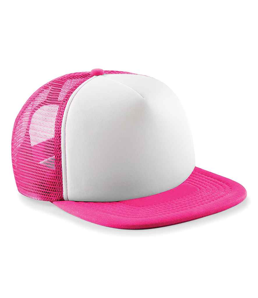 Beechfield Beechfield Vintage Snapback Trucker Cap Fuchsia/White