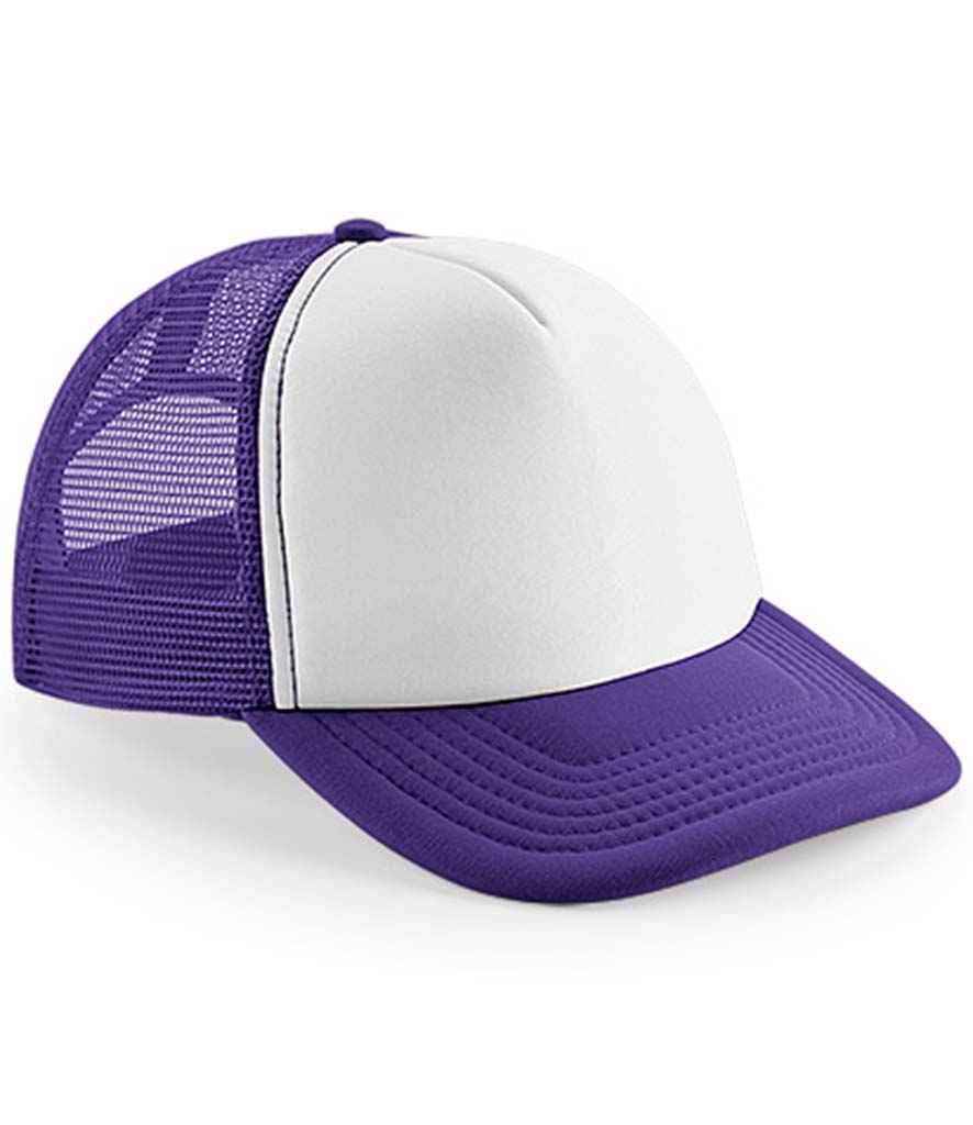 Beechfield Beechfield Vintage Snapback Trucker Cap Purple/White