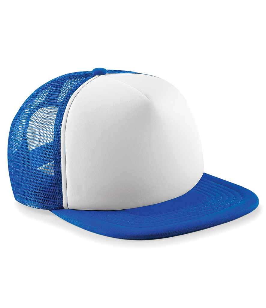 Beechfield Beechfield Vintage Snapback Trucker Cap Bright Royal/White