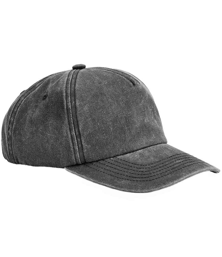 Beechfield Relaxed 5 Panel Vintage Cap in Vintage Black