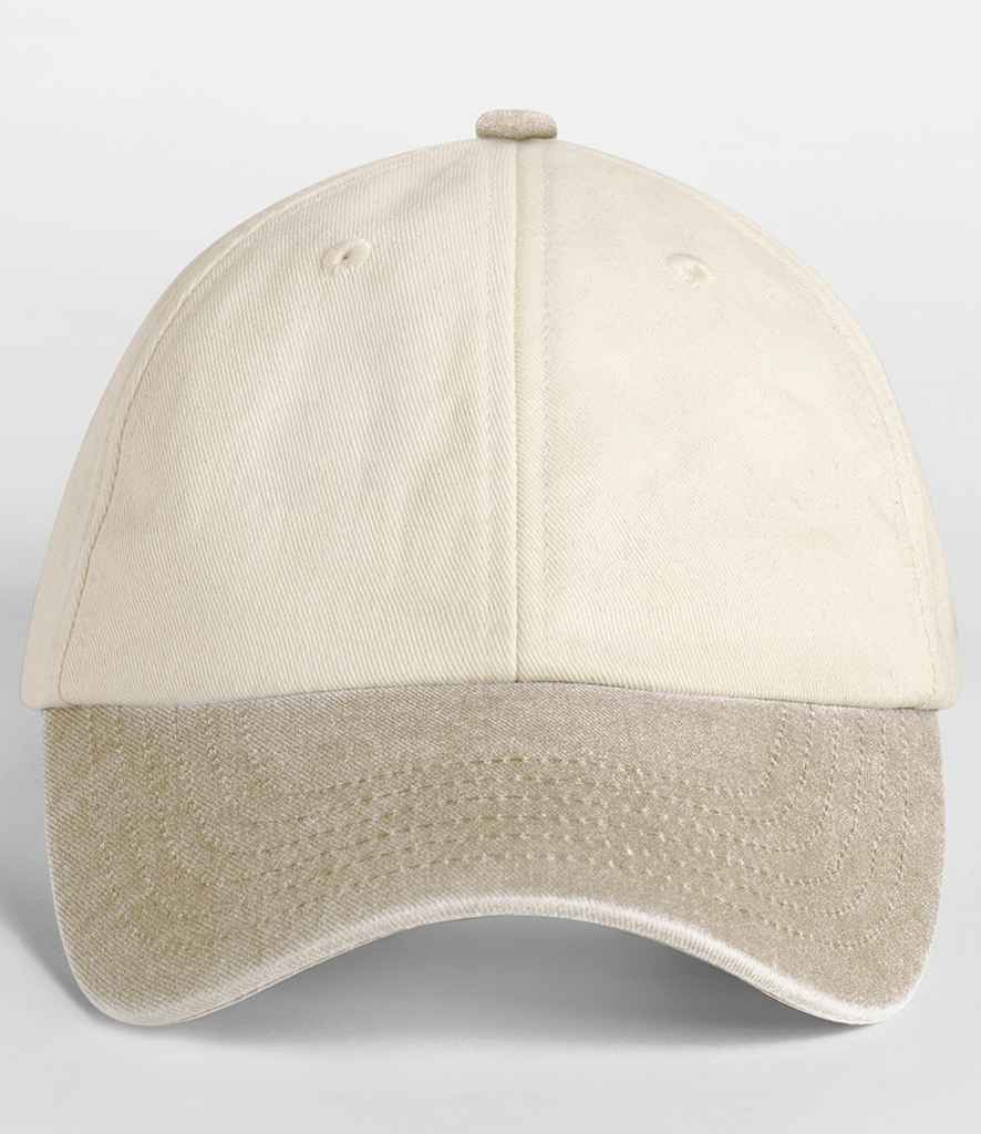 Beechfield Contrast Peak Low Profile Vintage Cap in Natural/Vintage Desert Sand