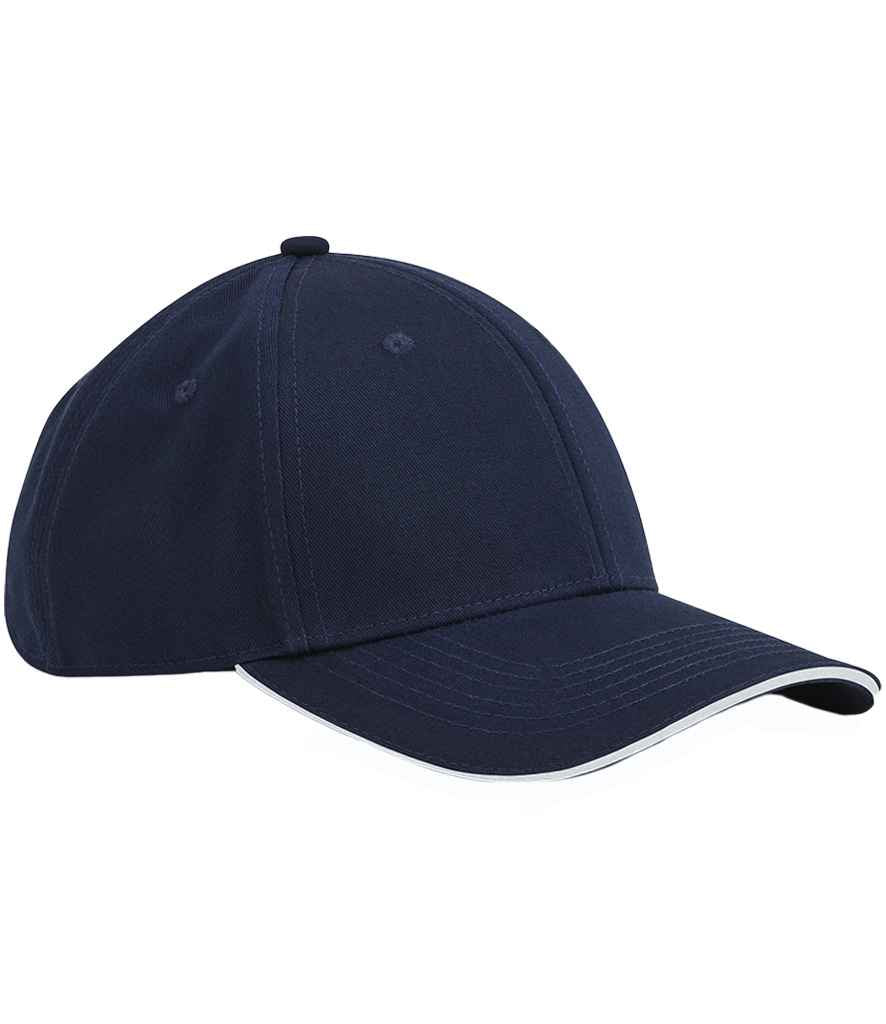 Beechfield EarthAware® Classic Organic Cotton 6 Panel Sandwich Peak Cap in French Navy/White