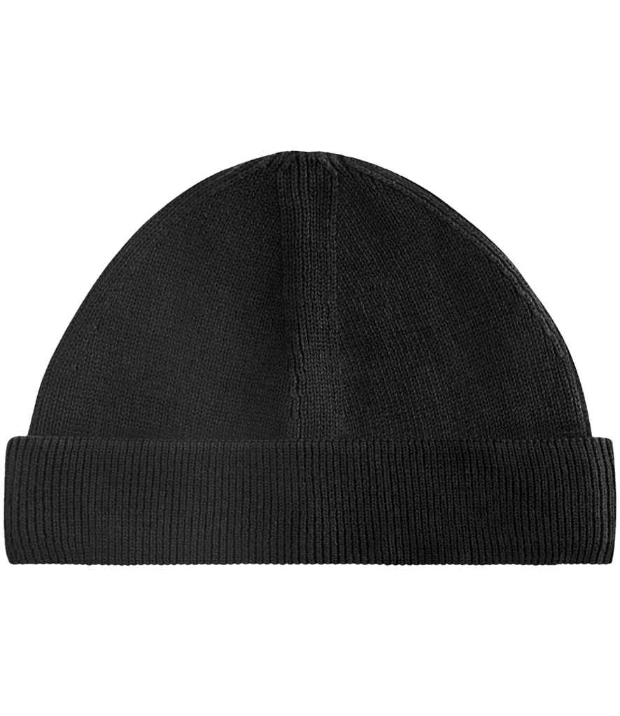 Beechfield Organic Cotton Fisherman Beanie in Black