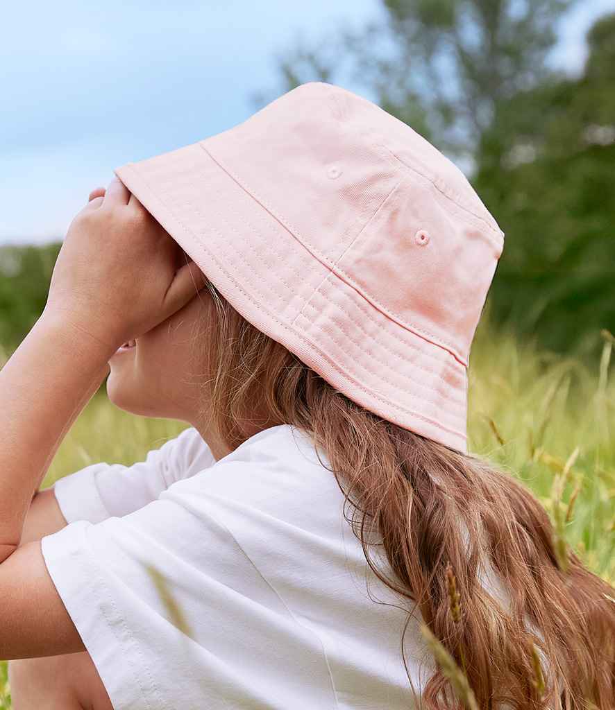 Beechfield Beechfield Kids Organic Cotton Bucket Hat Powder Pink