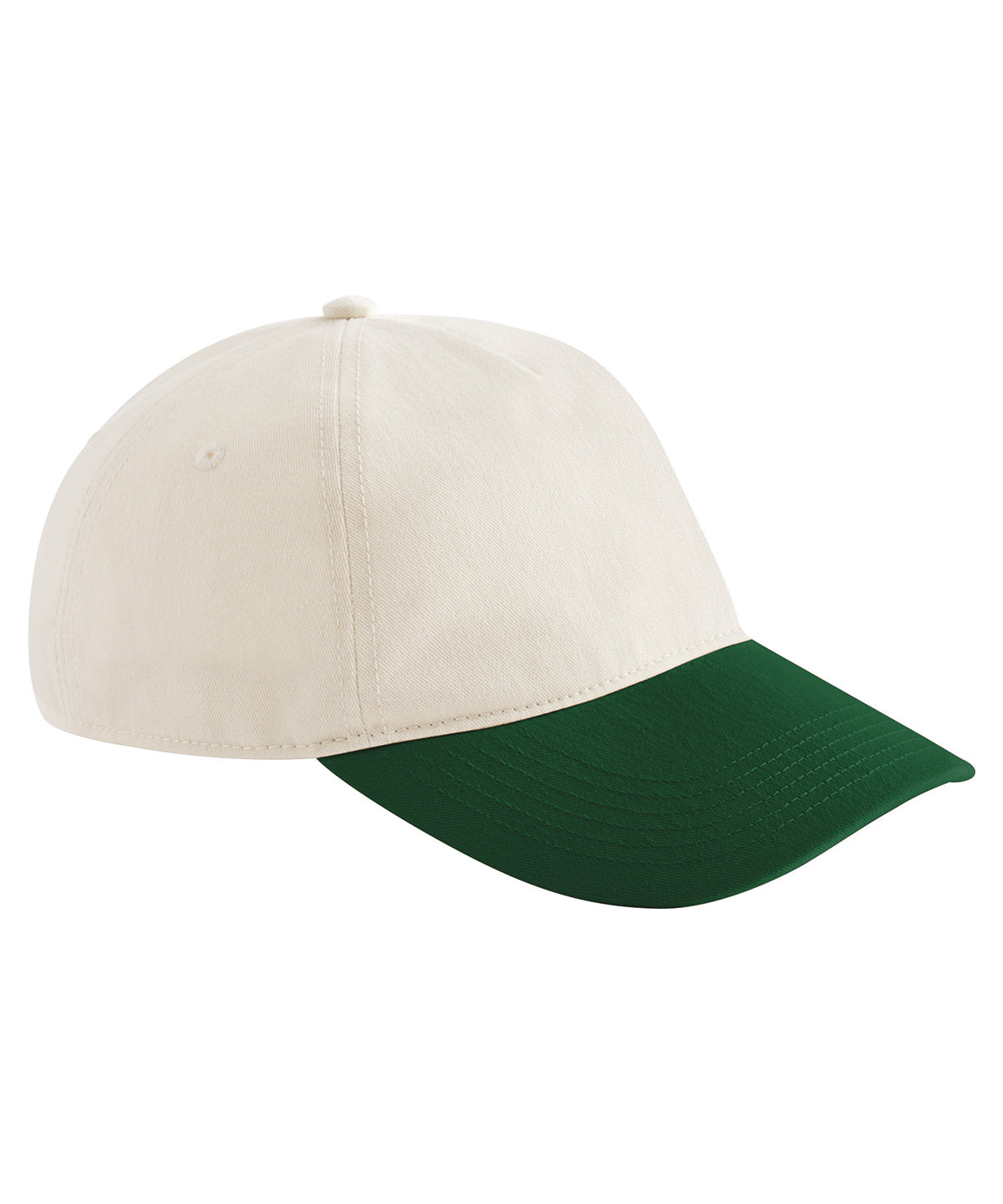 Beechfield Contrast peak leisure cap Natural/Forest Green