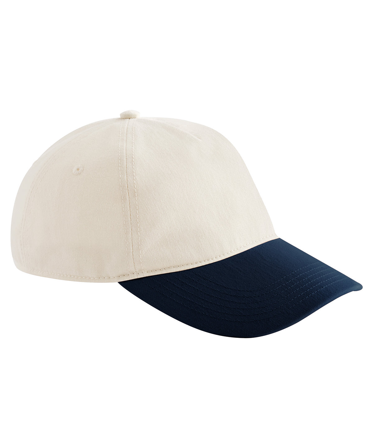 Beechfield Contrast peak leisure cap Natural/French Navy