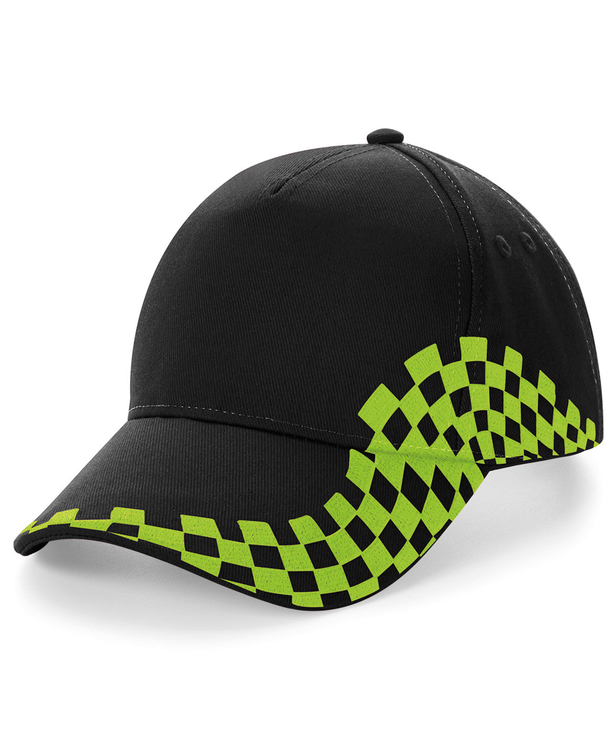 Beechfield Grand Prix cap Black/Lime Green