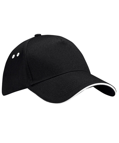 Beechfield Ultimate 5-panel cap - sandwich peak Black/White