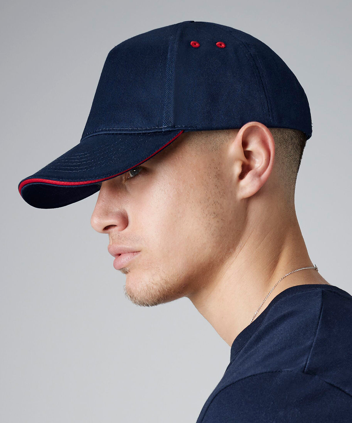Beechfield Ultimate 5-panel cap - sandwich peak Black/Bright Royal
