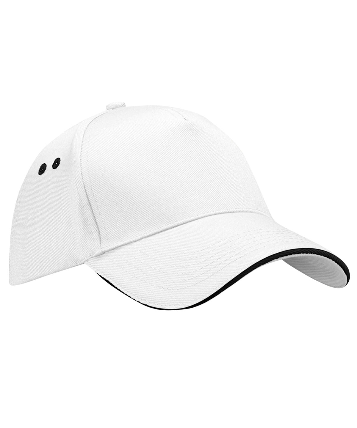 Beechfield Ultimate 5-panel cap - sandwich peak White/Black