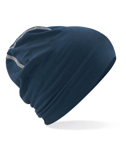 Beechfield Hemsedal cotton beanie French Navy/White