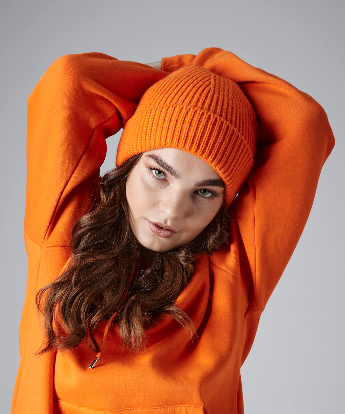 Beechfield Engineered knit ribbed beanie Black