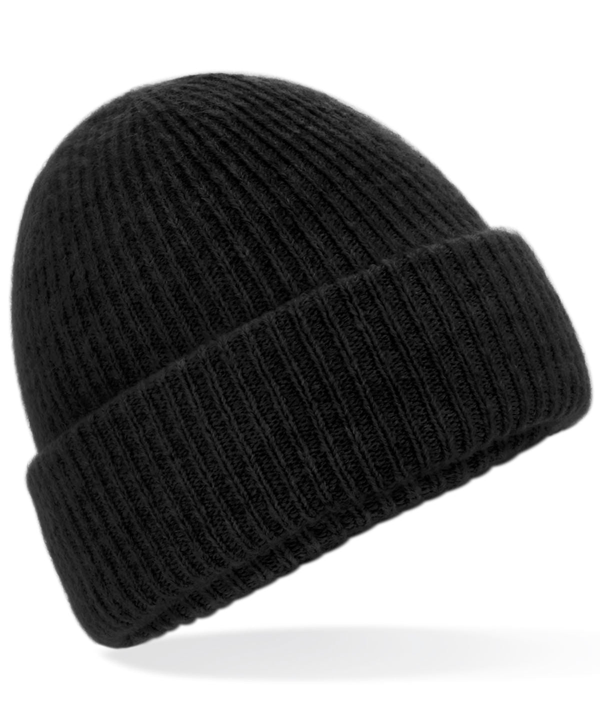 Beechfield Cosy ribbed beanie Black Marl