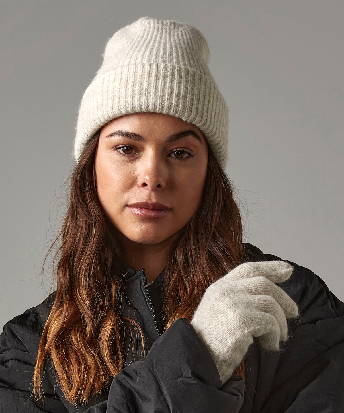 Beechfield Cosy ribbed beanie Almond Marl