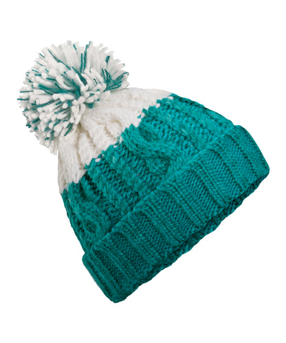 Beechfield Apres beanie Emerald/Soft White