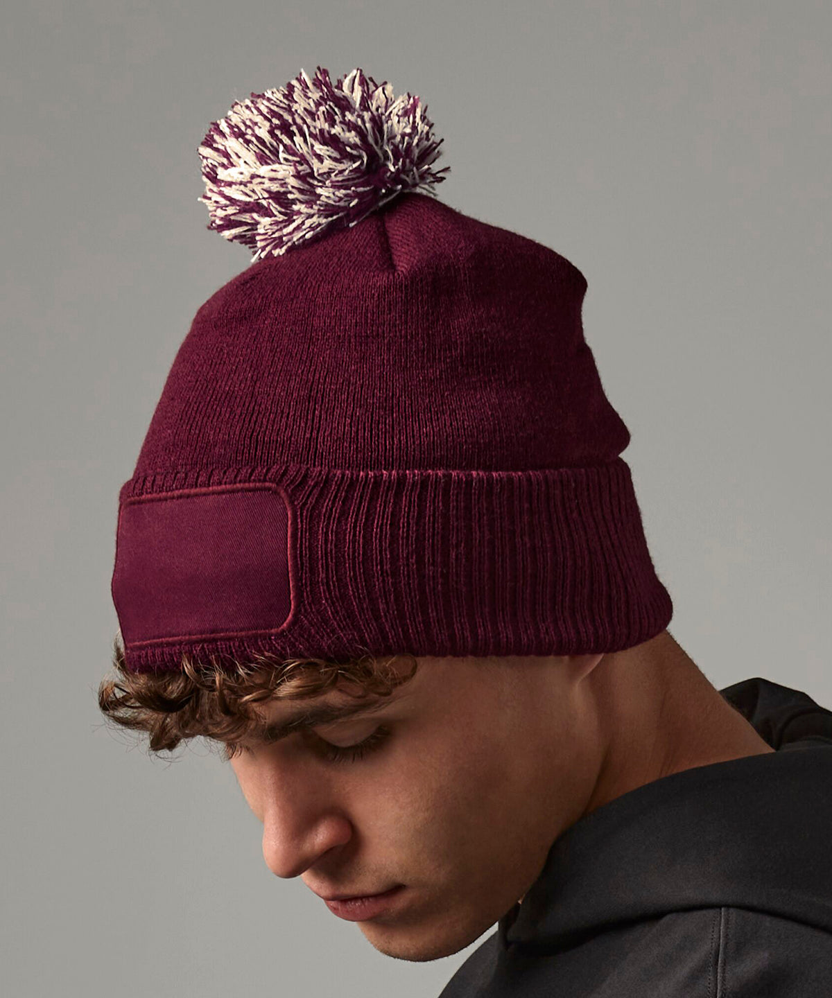 Beechfield Snowstar® patch beanie Black/Graphite Grey