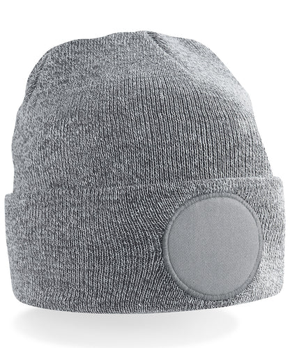 Beechfield Circular patch beanie Heather Grey