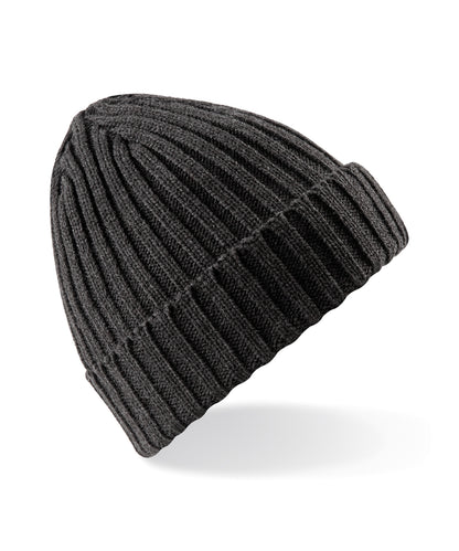 Beechfield Chunky ribbed beanie Heather Grey
