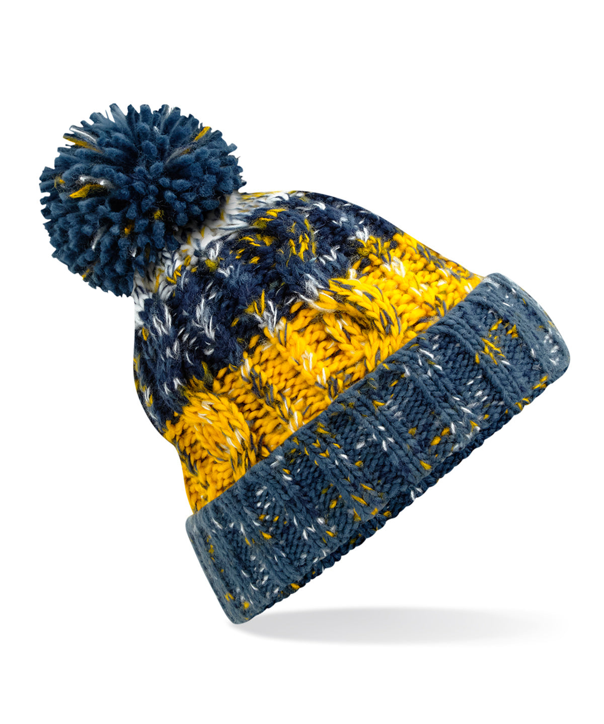 Beechfield Corkscrew pom pom beanie Morning Frost
