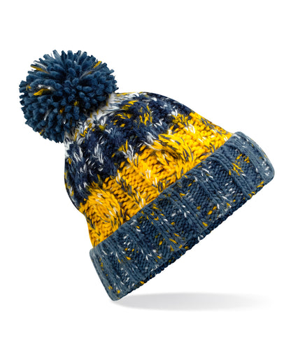 Beechfield Corkscrew pom pom beanie Morning Frost