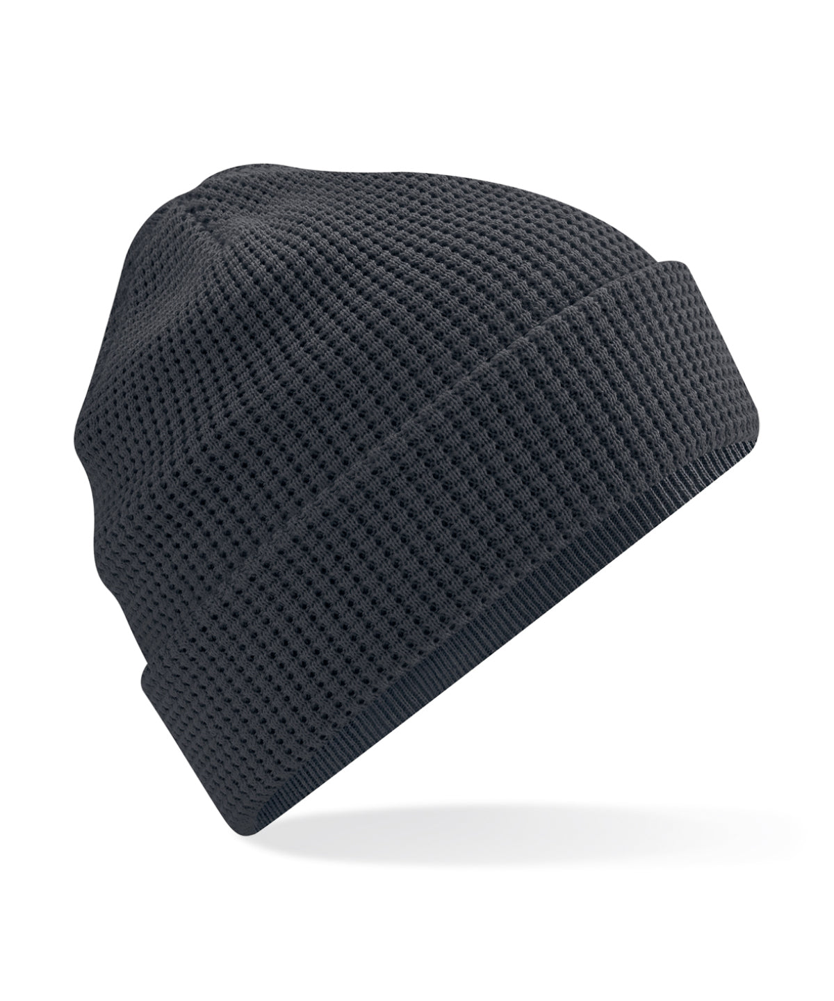Beechfield Organic cotton waffle beanie Graphite Grey