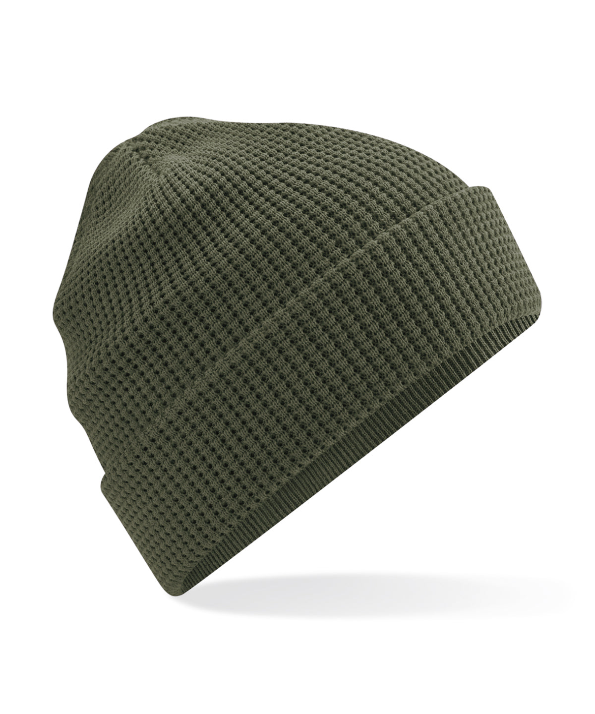 Beechfield Organic cotton waffle beanie Olive Green