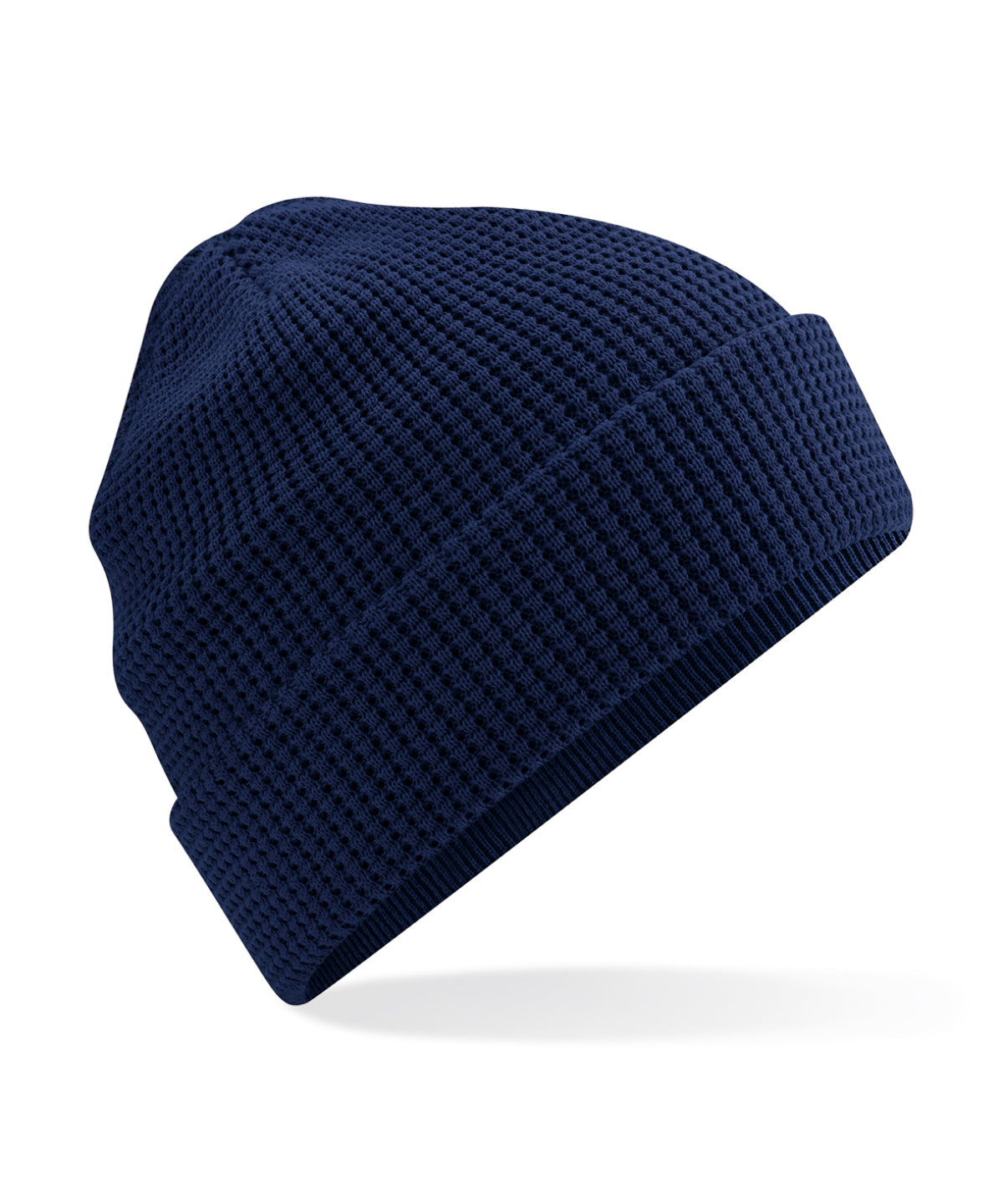 Beechfield Organic cotton waffle beanie Oxford Navy