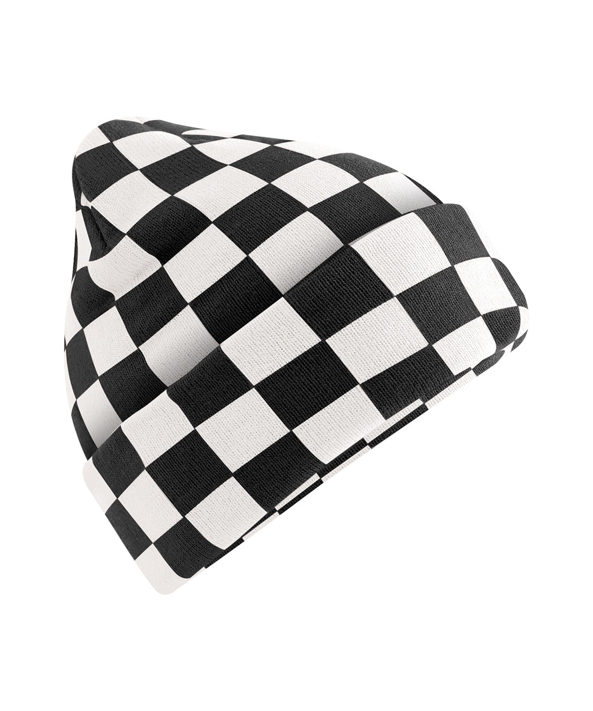Beechfield Checkerboard beanie Black/Soft White