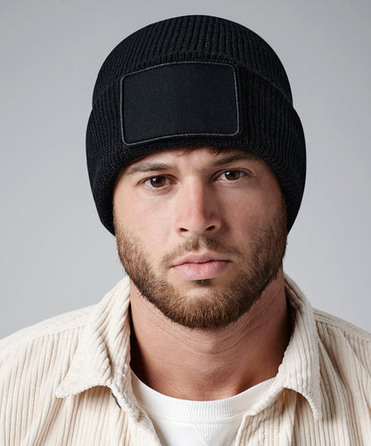 Beechfield Removable patch Thinsulate™ beanie Black
