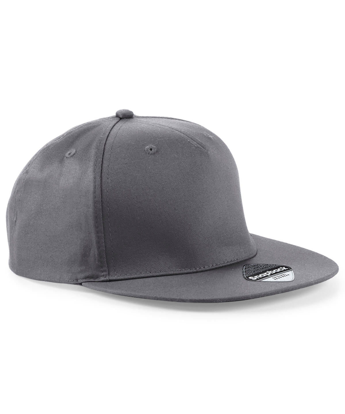 Beechfield 5-panel snapback rapper cap Graphite Grey